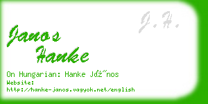 janos hanke business card